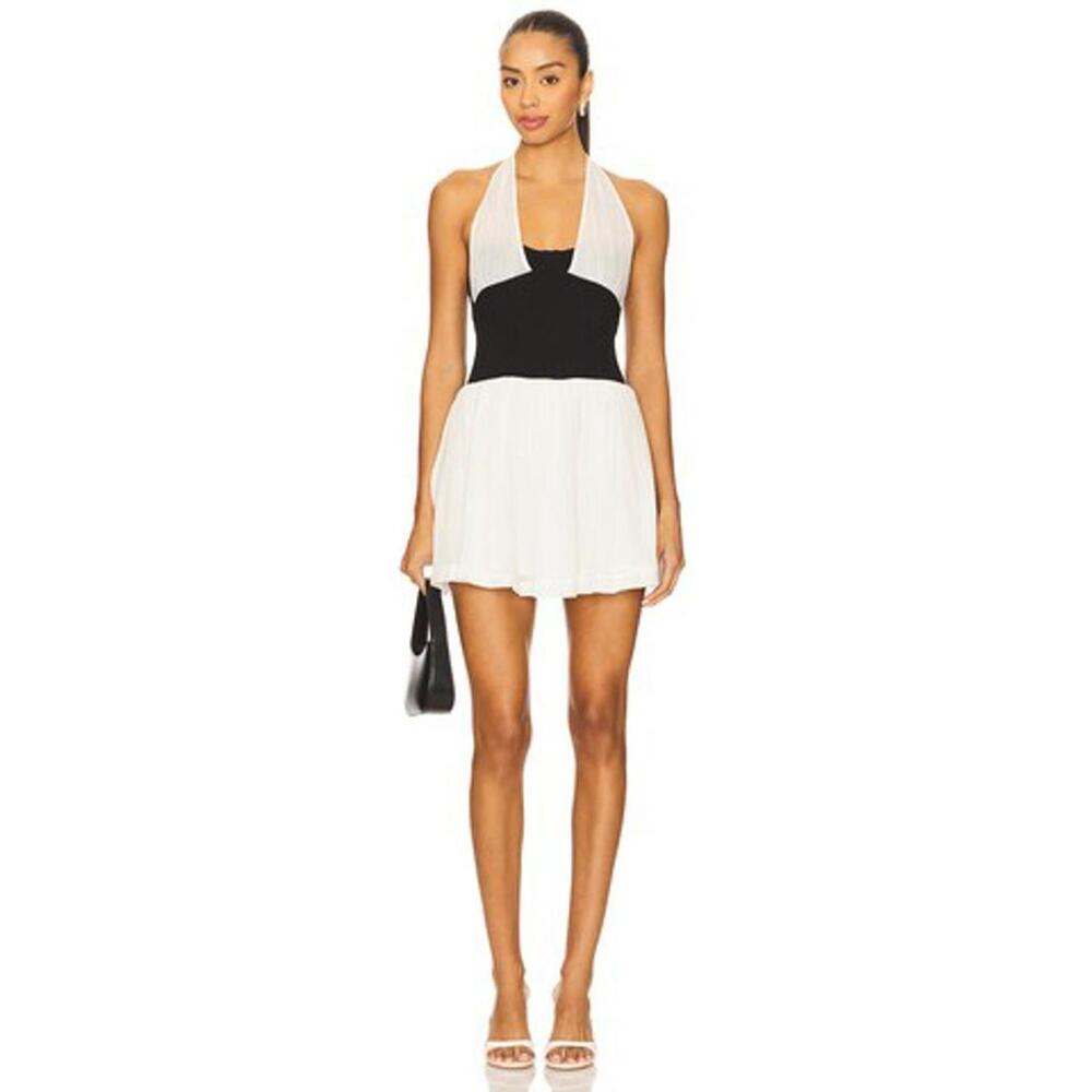 Free People x REVOLVE x free-est Babe town Mini Dress in Ivory Combo